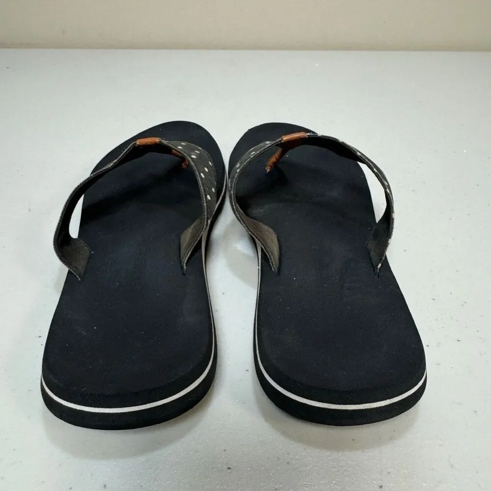Tommy Hilfiger Black Sandals Womens 8 Flip Flop Thong Polka Dot Logo Classic